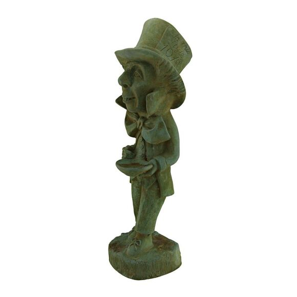 3 Pc. Adventures in Wonderland Alice White Rabbit & Mad Hatter Cement Statue Set - Picture 6 of 7